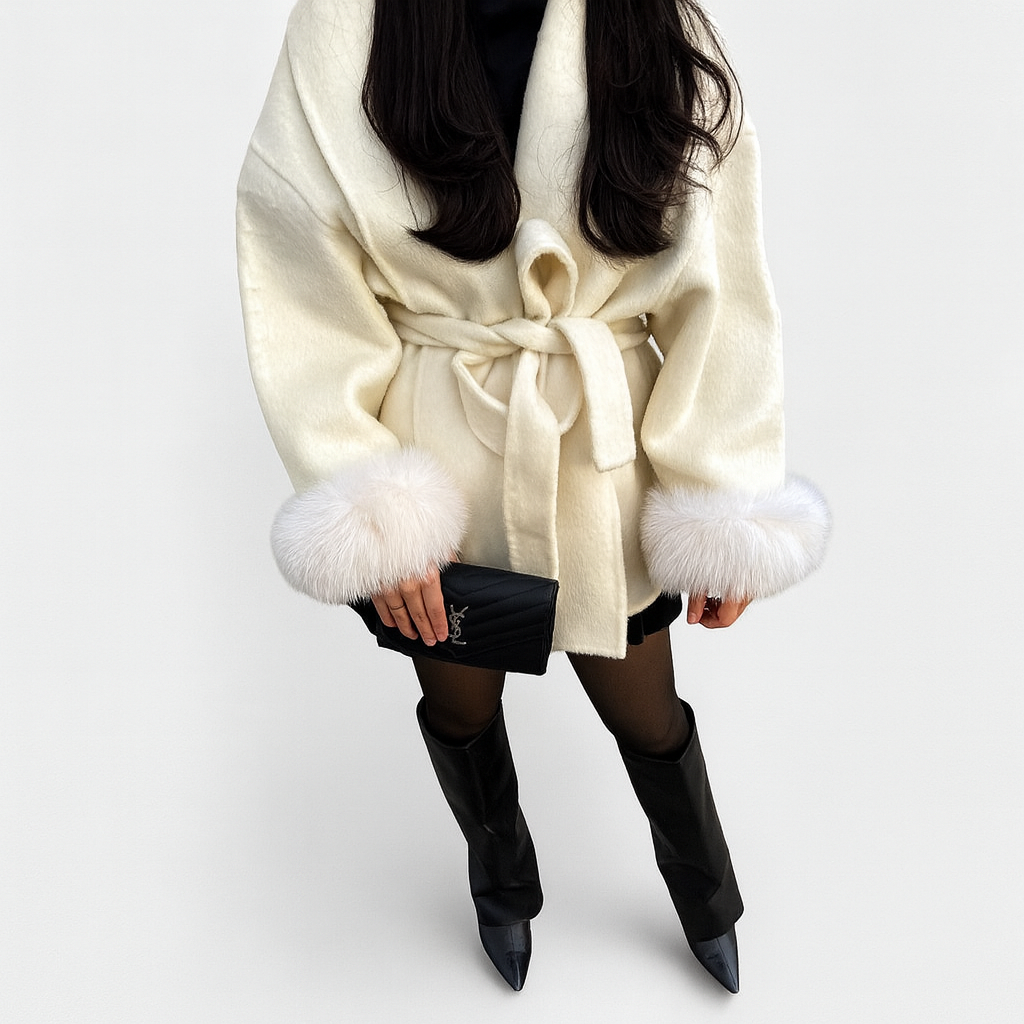 Woolcat™ – Manteau élégant avec détails en fausse fourrure