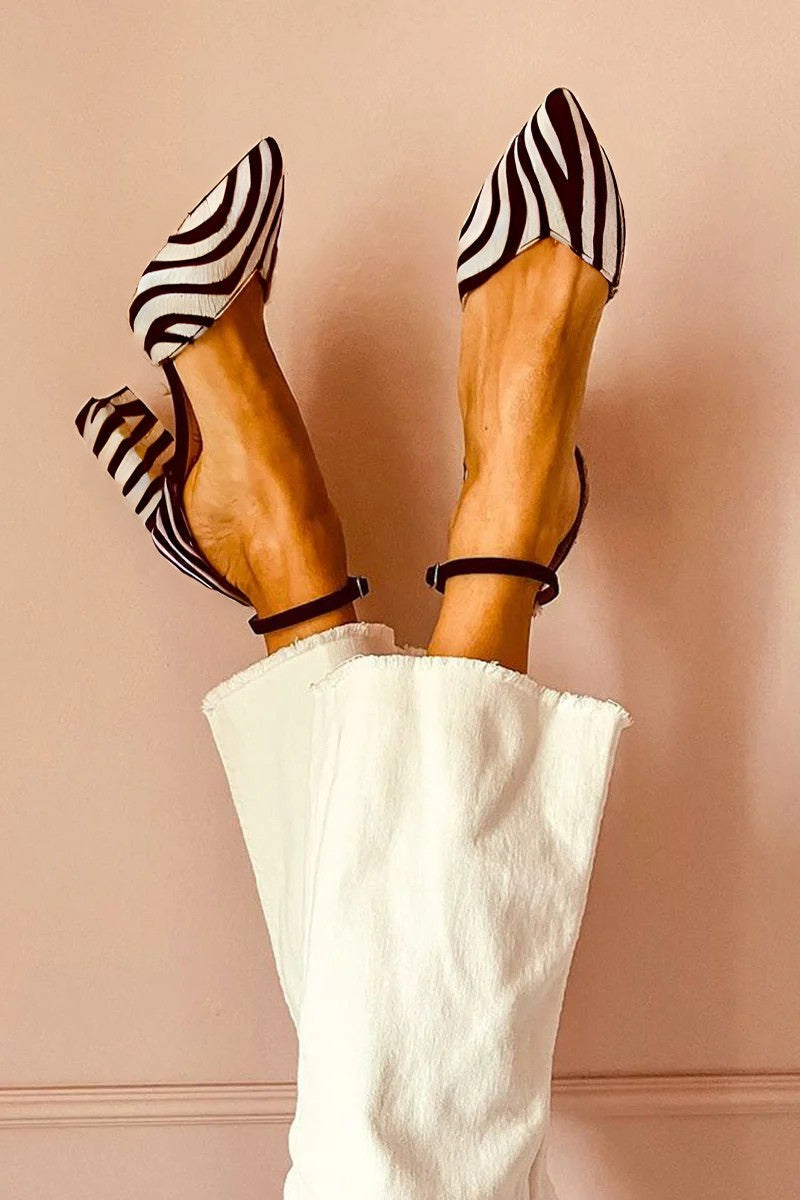 Maison Armand™ | Sandales À Talon Zébrées Élégance