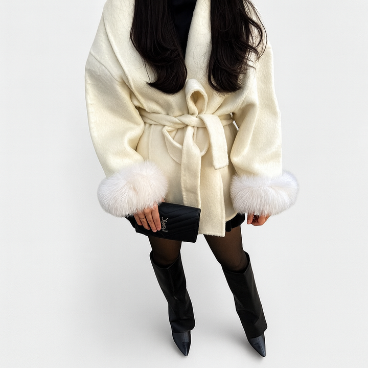 Woolcat™ – Manteau élégant avec détails en fausse fourrure