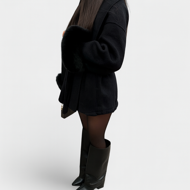 Woolcat™ – Manteau élégant avec détails en fausse fourrure