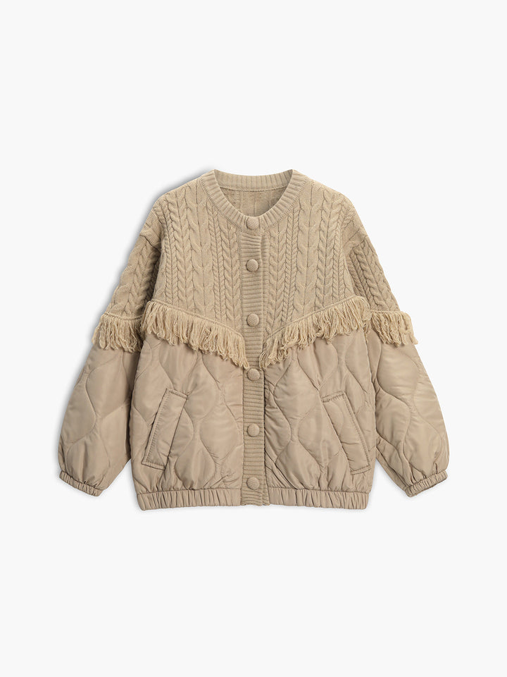 Maison Armand™  | Veste matelassée en tricot torsadé patchwork