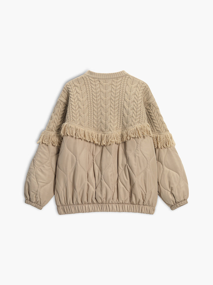 Maison Armand™  | Veste matelassée en tricot torsadé patchwork