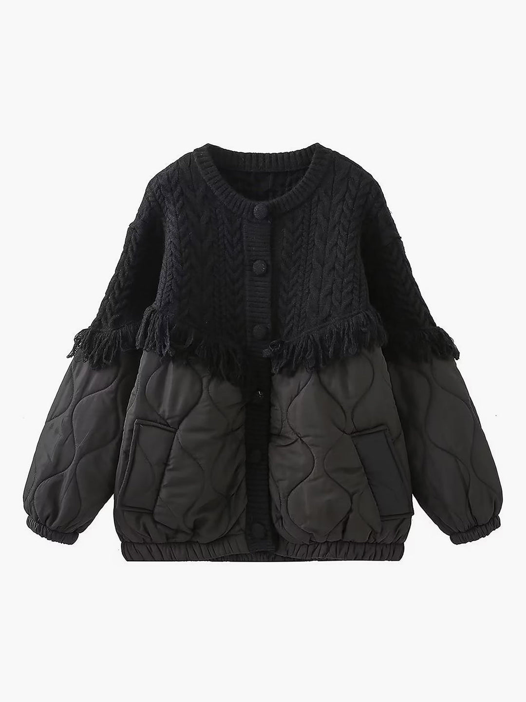 Maison Armand™  | Veste matelassée en tricot torsadé patchwork