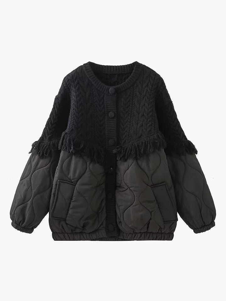 Maison Armand™  | Veste matelassée en tricot torsadé patchwork
