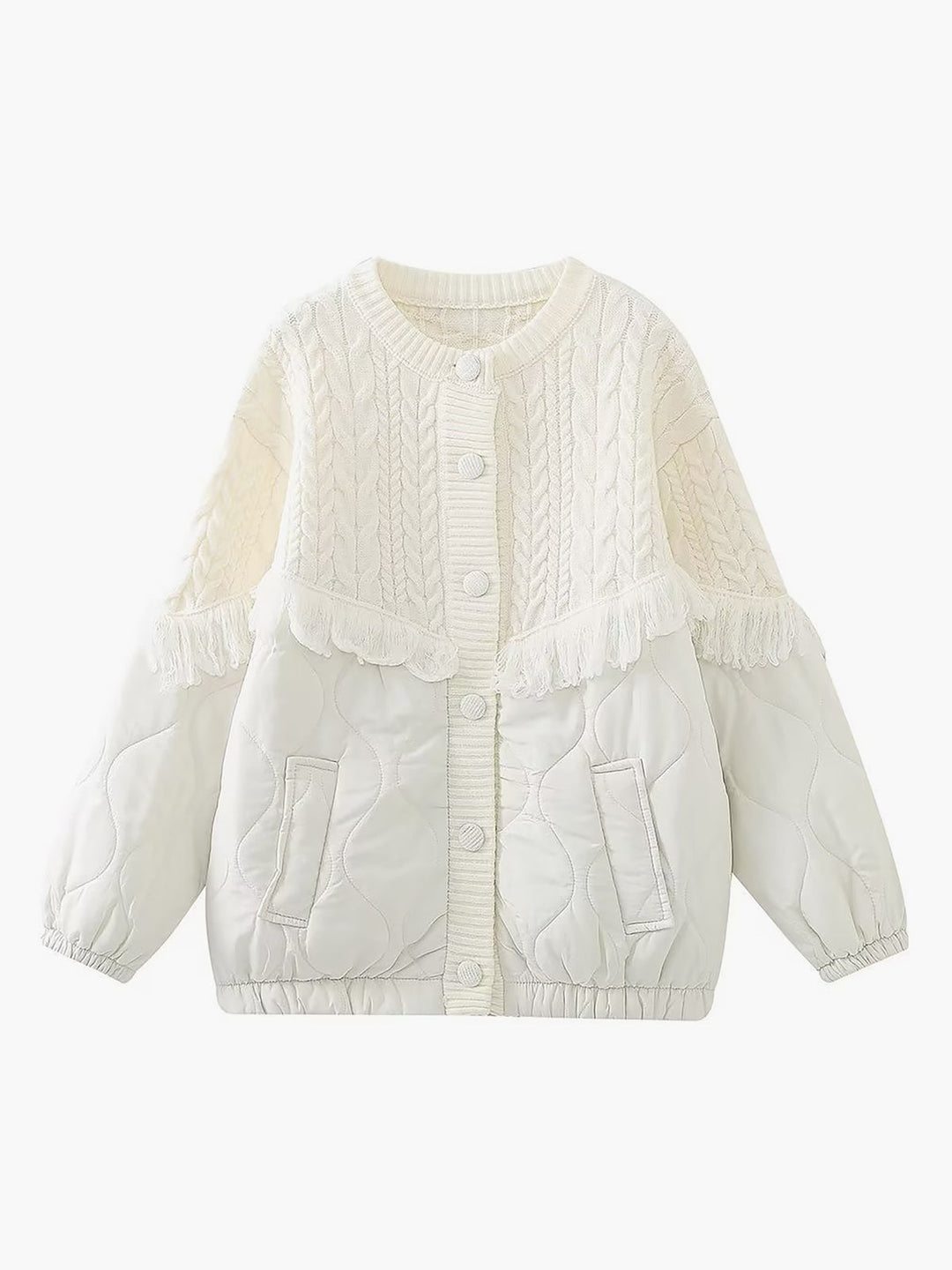 Maison Armand™  | Veste matelassée en tricot torsadé patchwork