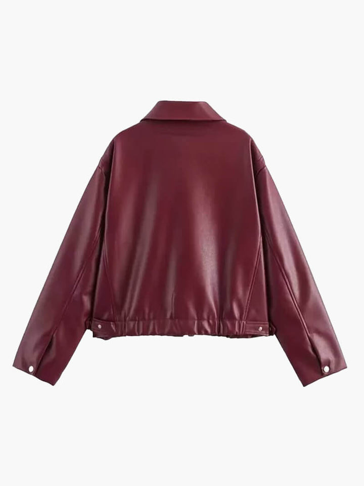 Maison Armand™  | Veste en cuir rouge