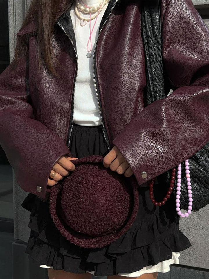 Maison Armand™  | Veste en cuir rouge