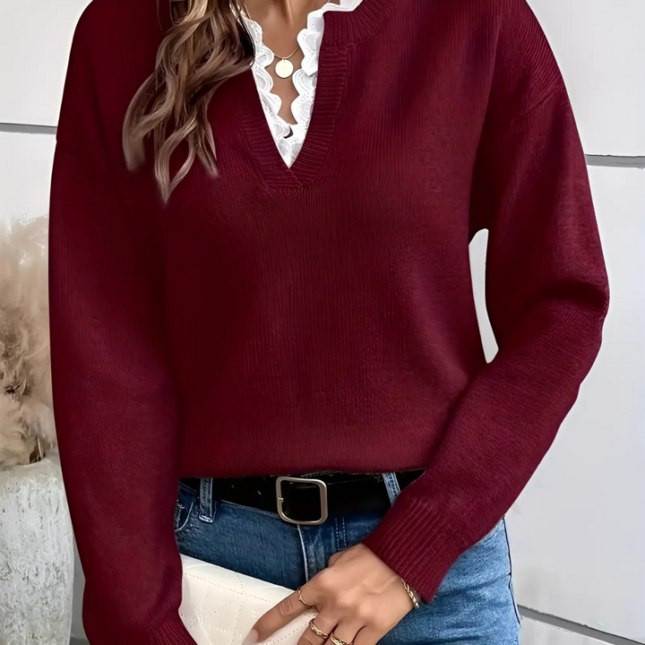 Maison Armand™ | Pull Col Dentelle Élégant